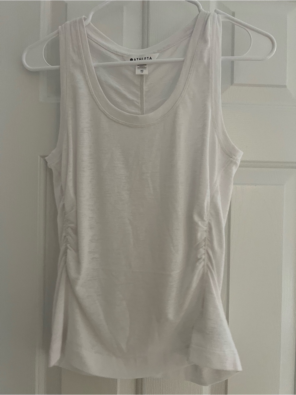 Bundle/2 Athleta White Side-Ruched Tank and Black Swirl Brocade Tank